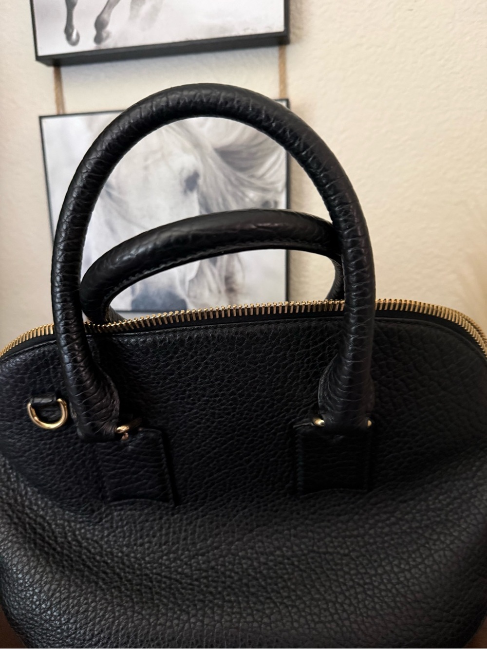 Burberry Black Pebbled orchard Leather Satchel - Picture 8 of 8